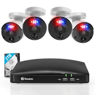 Image of Swann 8 Channel 2TB NVR Recorder with 4 x 12MP Mega HD Enforcer™ Bullet Cameras, SWNVK 890104 EU, 420136