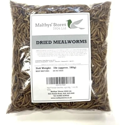 Image of *NEW* Premium Dried Mealworms, 1L Bag Wild Bird Food (Approx weight 160g 1 litre) LPD2