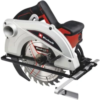Image of Einhell 190mm Circular Saw TC CS 1410 Aluminium Table, Tool Free Adjustment of Cutting Depth and Tilt Angle 1410W Electric Wood With Dust Extraction Inc. Carbide Blade