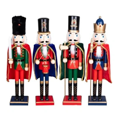 Image of SHATCHI 60cm Wooden Christmas Nutcrackers Soldiers King Puppet Large Figurines Xmas Home Decoration Ornament Supplied Any One