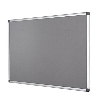 Image of Bi Office Notice Board Fire Retardant, Grey Felt, Maya Aluminium Frame, 180 x 120 cm