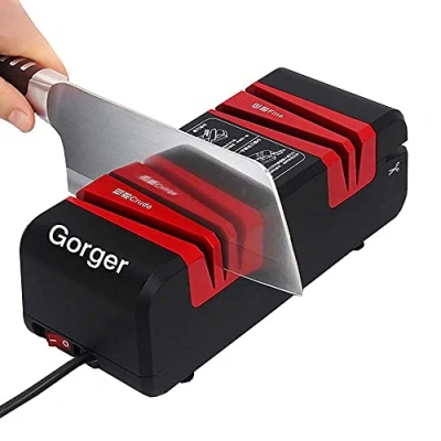 Image of Electric Knife Sharpener 2800r/min Kitchen Knives Scissors Sharpening Tool Grind Professional Chef&#039;s Choice Safe Diamond Wheel 50w All Copper Motor(Red)