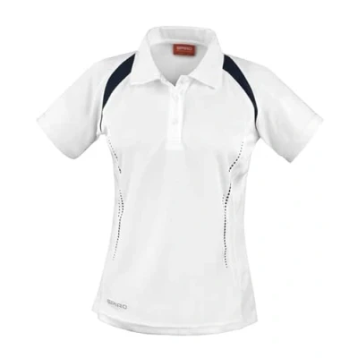 Image of Spiro S177F Ladies Team Spirit Polo Shirt White/Navy M
