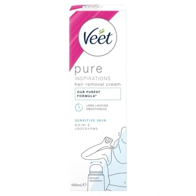 Image of Veet Pure Hair Removal Cream Bikini Underarm Sensitive 100ml