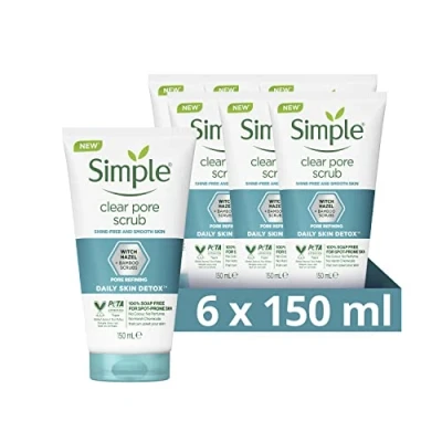 Image of Simple Daily Skin Detox Clear Pore Scrub, 3pk, 150ml NA One Size