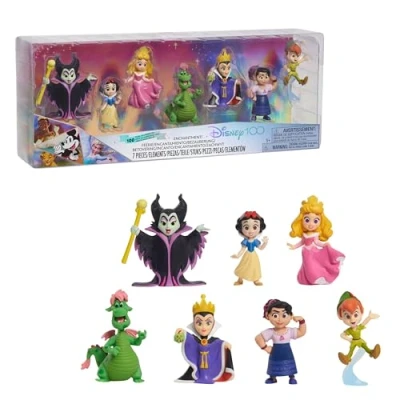 Image of Disney100 Years of Enchantment Celebration Collection Limited Edition 7 piece Figure Pack, Kids Toys for Ages 3 Up by Just Play