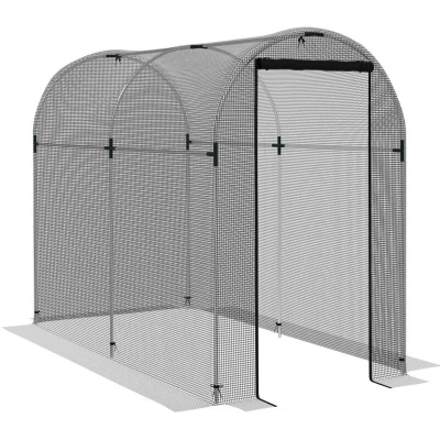 Image of Outsunny Fruit Cage Plant Protection Tent 1.2 x 2.4 1.9m Black 84H 025V01BK