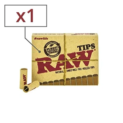 Image of Raw Natural Unrefined Pre Rolled Tips (1 x 21)Tips per Pack