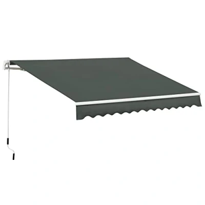 Image of Outsunny Garden Patio Manual Awning Canopy Sun Shade Shelter Retractable 4 Size 5 Colour840 174V01GY