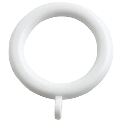 Image of Merriway BH05953 (24 Pcs) Plastic Curtain Drapery Pole Rod Rings with Fixed Eye, Inner Diameter 28mm (1.1/4 inch) Outer 40mm (1.1/2 White Pack of 24 Pieces