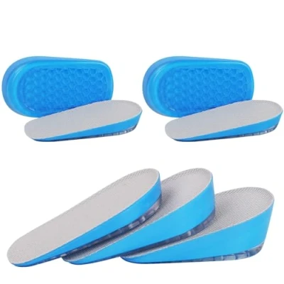 Image of URAQT Gel Height Increase Insole, 2 Pairs Invisible Insole Heel Shoe Lift Inserts, Comfort Elevator Insoles, Elastic Shock Absorption Cushion Pads for Men and Women, 3 Heights