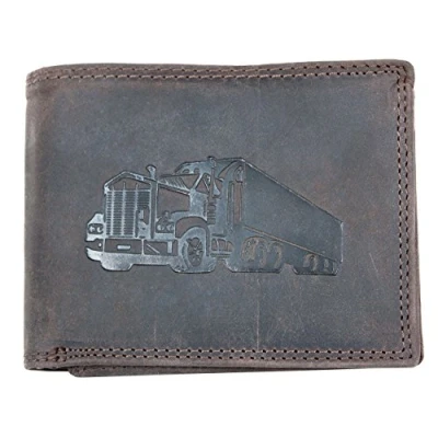 Image of Wild Genuine Leather Heavy Duty Wallet with Truck, Brown, One Size, Classic, Taille Unique, Classic