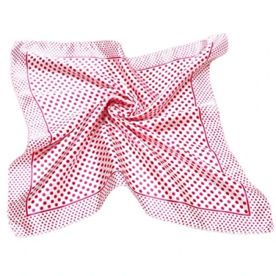 Image of Polka Dot Neck Scarf Square Neckerchief (white and red)