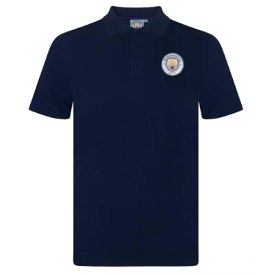 Image of MANCHESTER CITY FC Official Football Gift Mens Crest Polo Shirt Navy XL