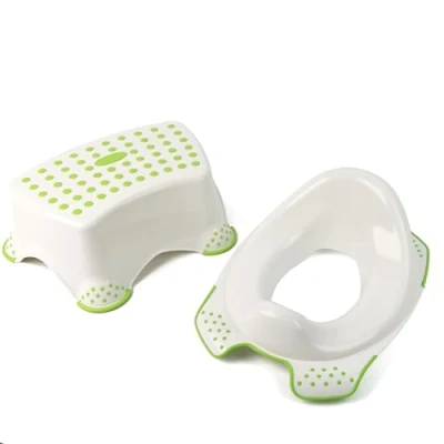 Image of DIVCHI Toilet Training Kids Non Slip Up Step Stool + Seat Combo Unisex Toddler Loo Potty in The Bathroom and Home (Green)
