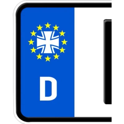 Image of HR WERBEDESIGN 2 x Sticker Iron Cross Skull Number Plate German Army