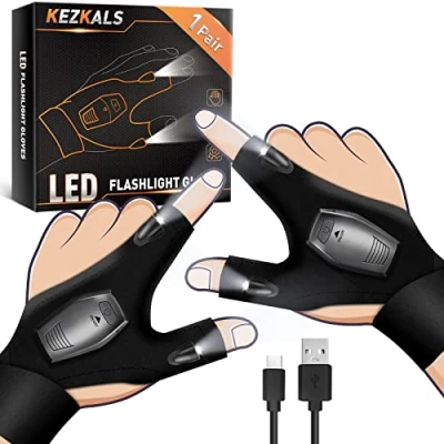 Image of KEZKALS Gifts for Men, Rechargeable LED Gloves Fishing Accessories, Birthday Men Who Have Everything, Flashlight with Light, Gadgets Dad, Men&#039;s Christmas