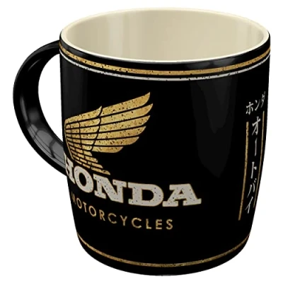 Image of Nostalgic Art Retro Coffee Mug 330ml Honda MC Motorcycles Gold Gift Idea for Bikers Original Licensed (OLP) Ceramic Vintage Design