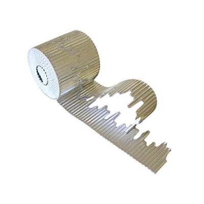 Image of Bright Ideas Icicle Edge Corrugated Border School Displays Arts and Crafts, 10cm x 7.5m, Metallic Silver Roll. BI7867.