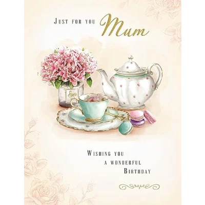 Image of Piccadilly Greetings Birthday Card Mum, Just for You 8 x 6 inches