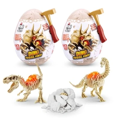 Image of Robo Alive Mini Dino Fossil Find (2 Pack, T Rex &amp; Brontosaurus) by ZURU Boys 4 8 Dig and Discover, STEM, Excavate Prehistoric Fossils, Educational Toys, Great Science Kit Gift for Girls Boy