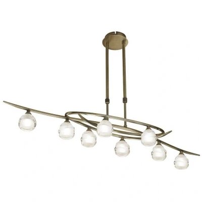 Image of Loop Telescopic 8 Light G9 ECO Line, Antique Brass