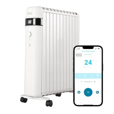 Image of Black + Decker 1.5KW Digital Oil Free Radiator 24 Hour Weekly Timer