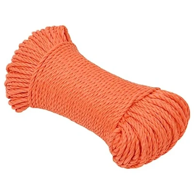 Image of vidaXL Durable &amp; Weather Resistant Polypropylene Work Rope, Orange, 6 mm Diameter, 100 m Length Ideal for Home, Garden Marine Projects