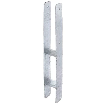 Image of GAH Alberts 213800 Hot Dip Galvanised H Post Support, Width Options: 71 161 mm, Total Height 600 800 Material Thickness 4 8 mm Width: height: thickness: 5