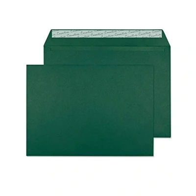 Image of Blake Creative Colour C4 229 x 324 mm 120 gsm Peel &amp; Seal Wallet Envelopes (63421) British Racing Green Pack of 10