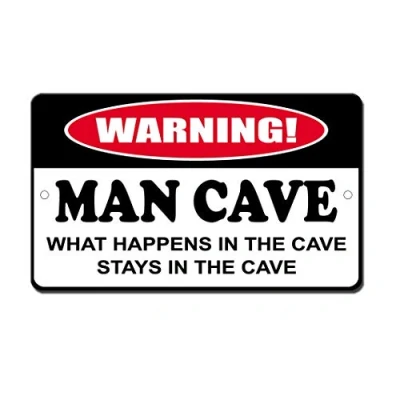 Image of Metal Road Sign Man Cave What Happens Stays Here Novelty Funny Notice For Indoor Outdoor Yard Street Signs 8x12 Inches