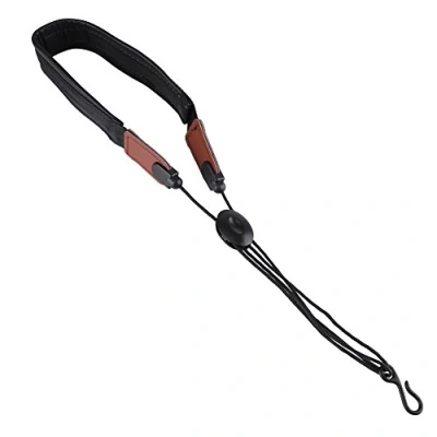 Image of Saxophone Neck Strap, 18.5 inch Universal Adjustable Soft PU Leather Alto Shoulder Strap Sling with Metal Hook for Tenor Baritone Soprano Clarinet