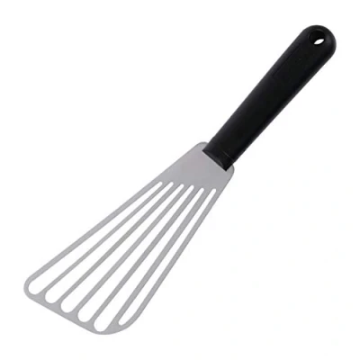 Image of Deglon Stop Glisse Flexible Slotted Turner, 17 cm, Stainless Steel, Black, x 30 cm