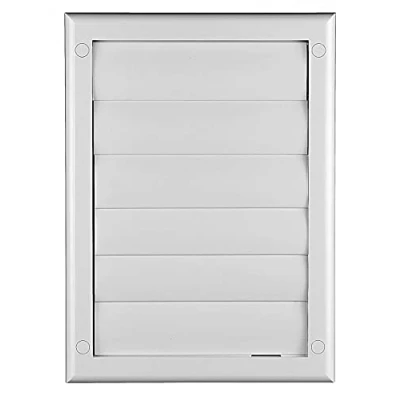 Image of Duct Pipe Gravity Flaps Wall Ventilation Hose Cover Air Vent Grille White (190mm x 260mm)