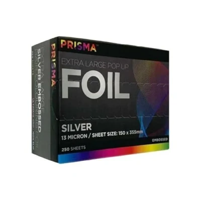 Image of Prisma Extra Large PopUp Embossed Foil Silver 150mm X 355mm 250pcs