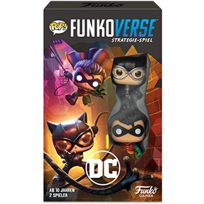 Image of Funko Games Black Mag Funkoverse Extension (2 Character Pack) German Version Board Game Catwoman And Robin 3&#039;&#039; (7.6 Cm) POP! Light Strategy For Children &amp; Adults (Ages 10+)