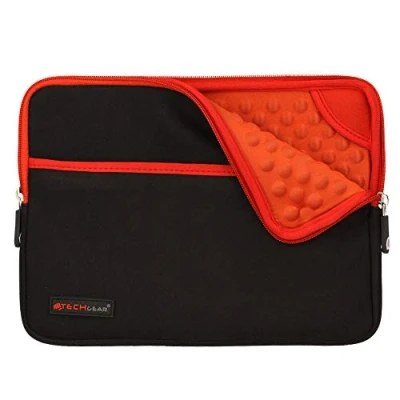 Image of TECHGEAR Pro Sleeve [10] Slim Neoprene Zipped Pocket Pouch Case, Anti Shock Bubble Interior fits iPad 10.9, 10.2, 9.7&quot;, 11, 10.5, Air 4 3 2, 2 RED