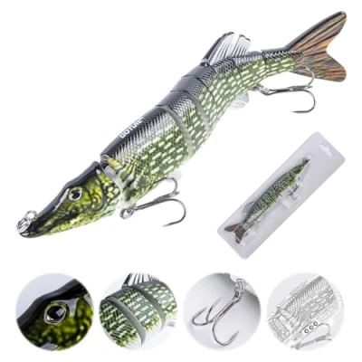 Image of Goture 1 Pc Slow Sinking Bass Fishing Lure, Lures for Freshwater and Saltwater, Lifelike Swimbait Trout Crappie, 8 Inches Style C