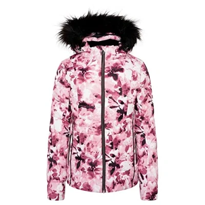 Image of Dare 2b Women&#039;s Breathable Glamorize II Waterproof Ski Jacket Black Dogtooth Print, Size: 20