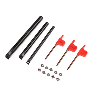 Image of Lathe Accessories CNC Turning Tools Set SCLCR Boring Internal Bar Holder + 10 Pcs CCMT0602 Insert 3 Wrench