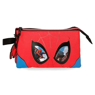 Image of Marvel Spiderman Protector Case Triple Red 22x12x5 cms Polyester