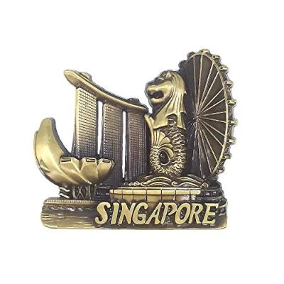 Image of Singapore Metal 3D Fridge Magnet Travel Souvenir Gift Collection,Home &amp; Kitchen Decoration Magnetic Sticker Refrigerator