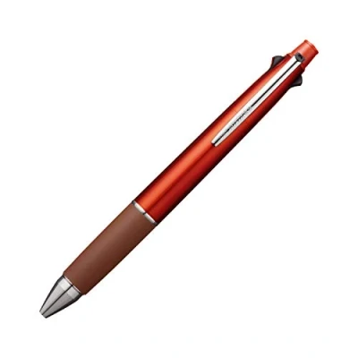 Image of Uni Jetstream Multi Pen 4 and 1, 0.5mm Ballpoint (Black, Red, Blue, Green) Mechanical Pencil, Blood Orange (MSXE5100005.38)