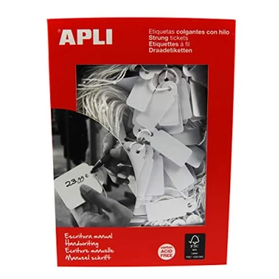Image of APLI 386 Hanging Tags, White, 13 x 34 mm, 1000 Units