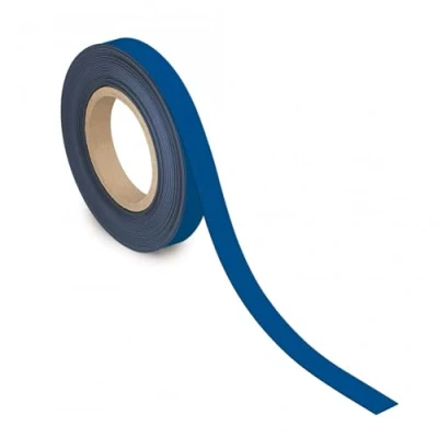 Image of MAUL Labelling Tape 20 mm x 1 mm, Writeable with Magnetic Backing, Versatile in Office, Workshop, Warehouse and Kitchen, Can Be Cut to Size, 10 m Length, Blue