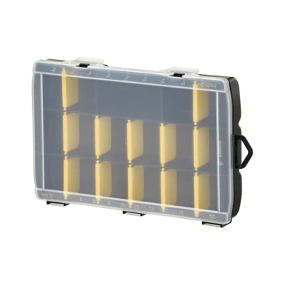 Image of Stanley STST81680 1 OPP Organiser (Storage Box for Accessories and Small Parts Made of Impact Resistant Polypropylene, 17 Compartments with Removable Dividers, Built in Ruler), Transparent