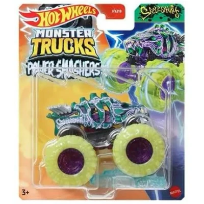 Image of Hot Wheels Monster Trucks New for 2024 1:64 Scale Power Smashers (Skelesaurus 2.0)