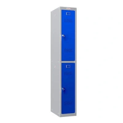 Image of Phoenix PL Series PL1230GBK/ADD 1 Column 2 Door Add On Personal Locker Grey Body/Blue Doors with Key Locks