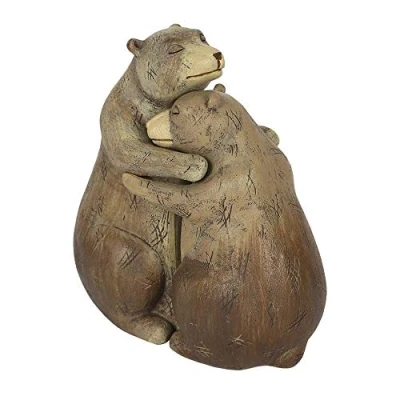 Image of Charming Brown Bear Hug Couple Ornament 12 x 11 Centimetres Showcase Love &amp; Embrace Design