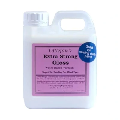 Image of Littlefair&#039;s Varnish for Wood 1ltr X Strong &amp; Fast Drying Water Based Interior Polyurethane Finish Lacquer Clear Coat Coating Protector Gloss